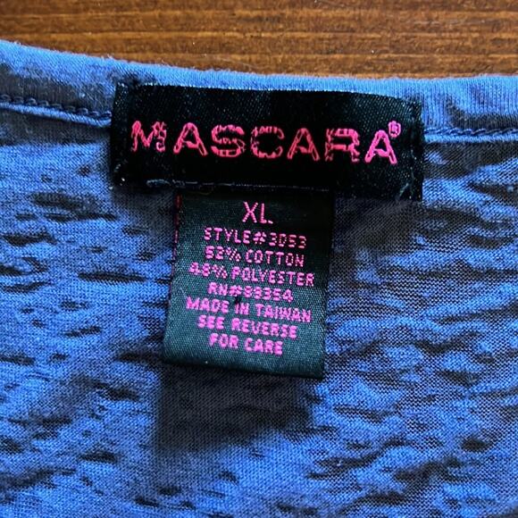 Mascara XL Blue Burnout Crop Top Studded Pocket Cropped - Picture 6 of 9